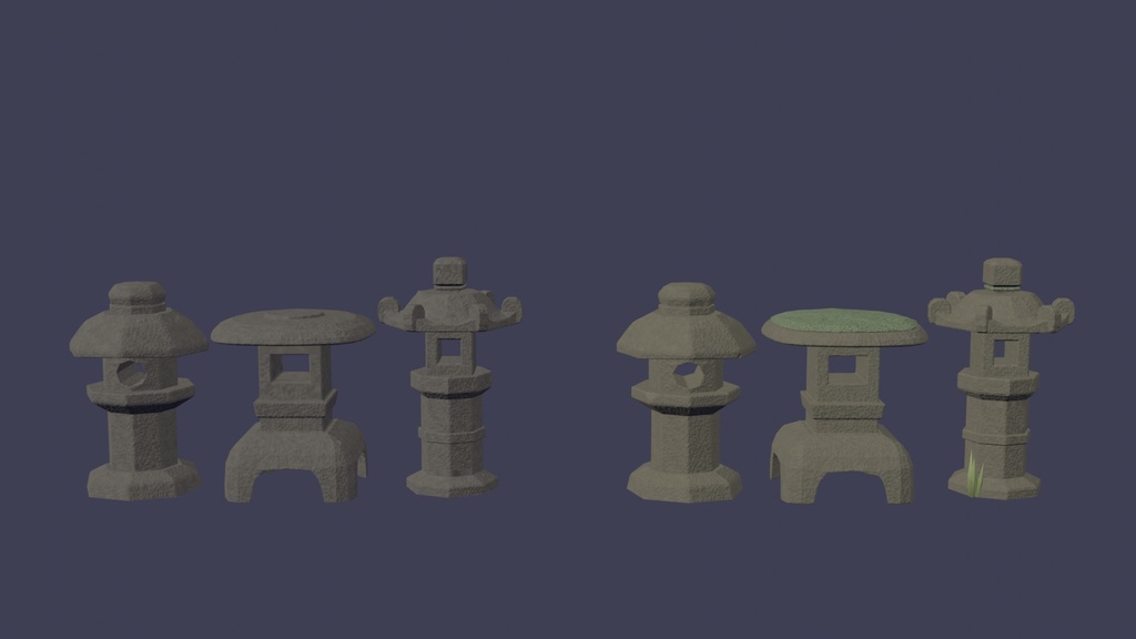 【3Dモデル】ローポリ石灯籠パック_有料版
