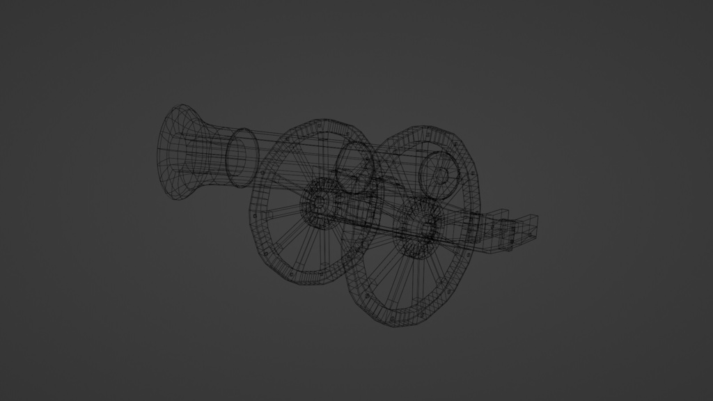 【ローポリ3DCG】カルバリン砲