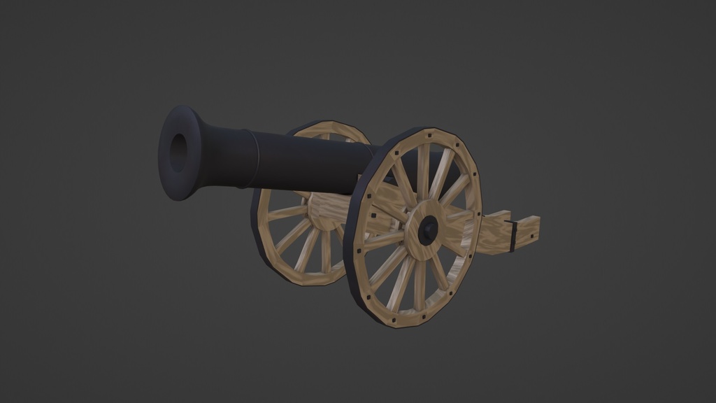 【ローポリ3DCG】カルバリン砲