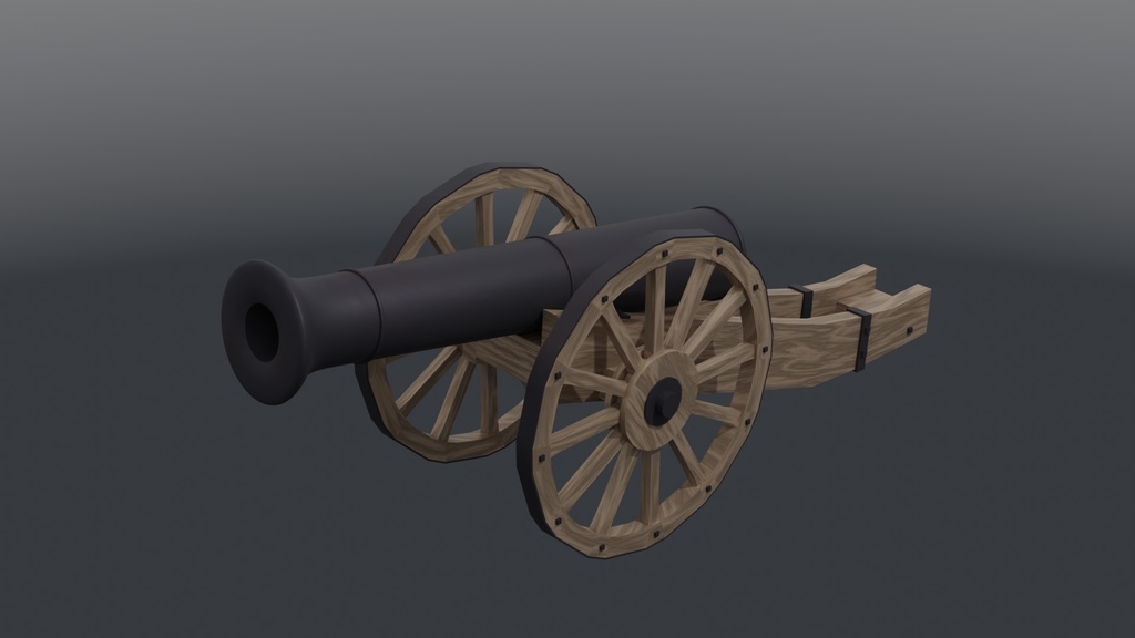 【ローポリ3DCG】カルバリン砲