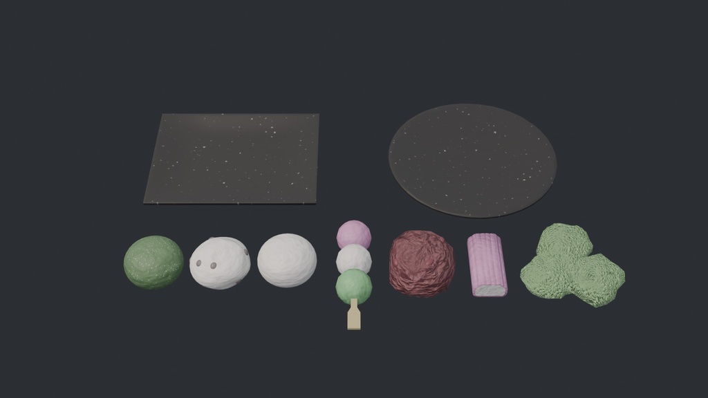 【3Dモデル】餅菓子セット