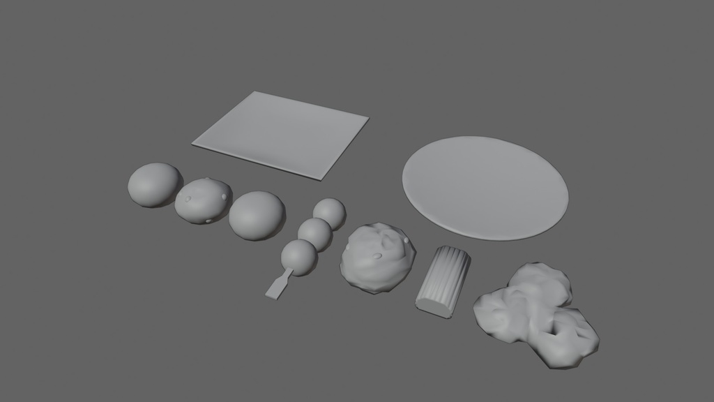 【3Dモデル】餅菓子セット