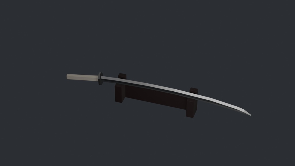 【無料3Dモデル】ローポリ日本刀