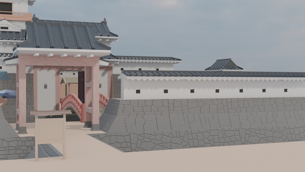 【3Dモデル】ローポリ平城アセットパック