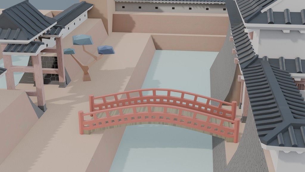 【3Dモデル】ローポリ平城アセットパック