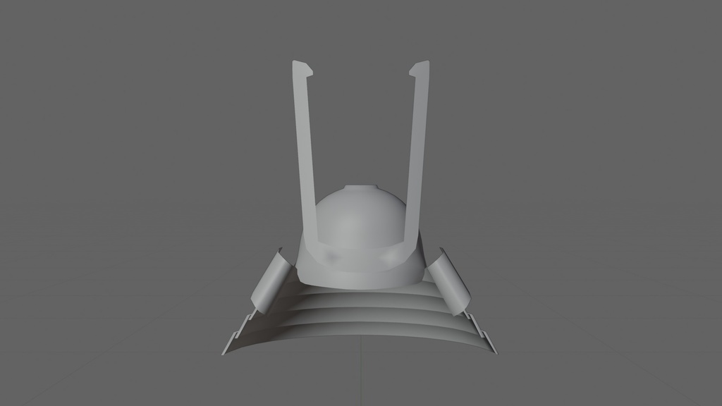 【3Dモデル】ローポリ兜 白糸縅