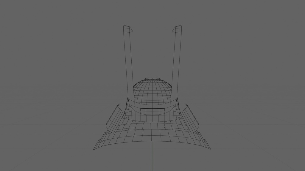 【3Dモデル】ローポリ兜 白糸縅