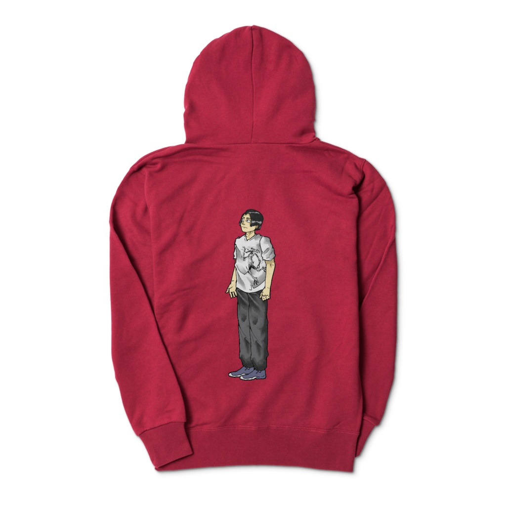 アーチロゴフーディー - 赤