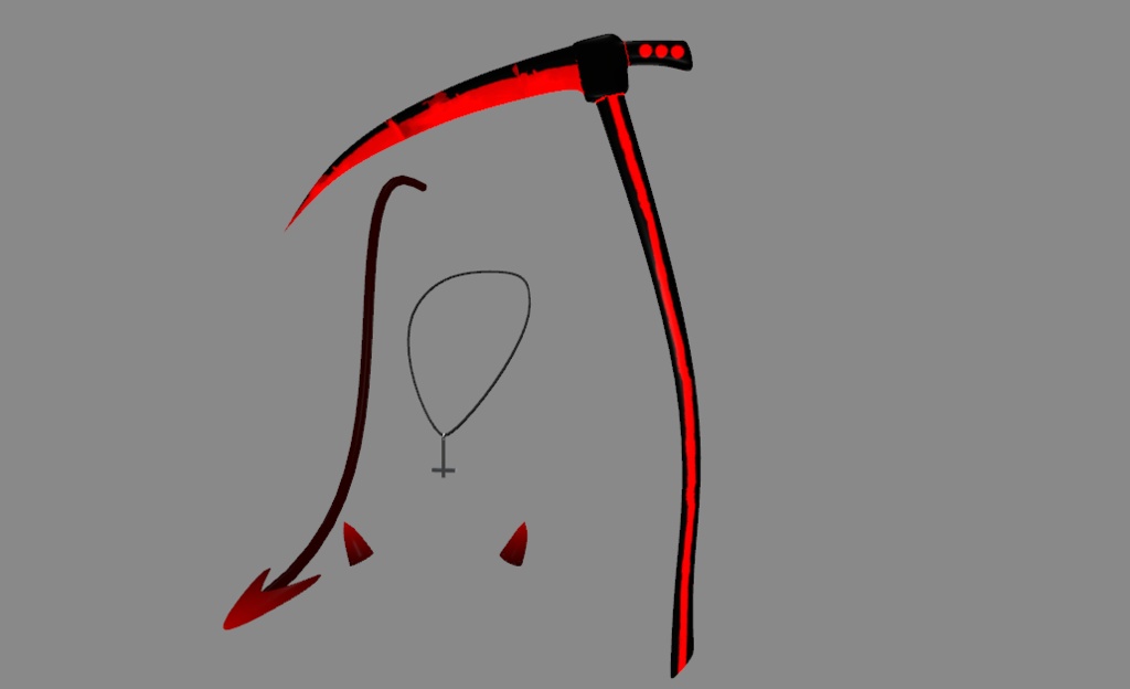 Devil Pack, Scythe, Necklace, Horns, Tail