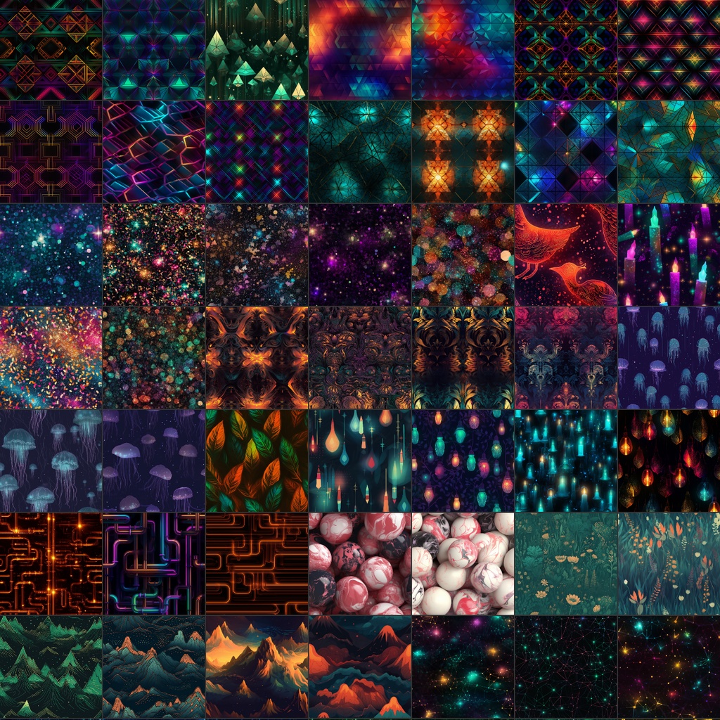 【シームレステクスチャ】500枚(抽象、花火、大理石、水、火、金、紙、煙、電子基板、グラデーション、光、etc...)