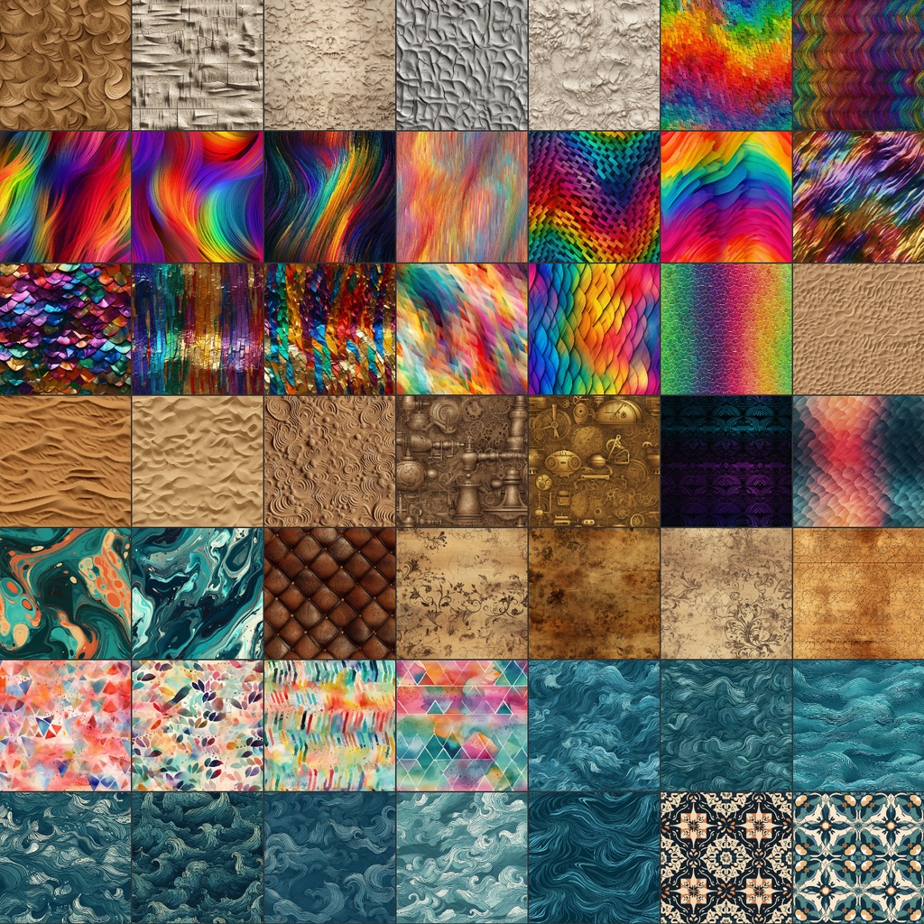 【シームレステクスチャ】500枚(抽象、花火、大理石、水、火、金、紙、煙、電子基板、グラデーション、光、etc...)