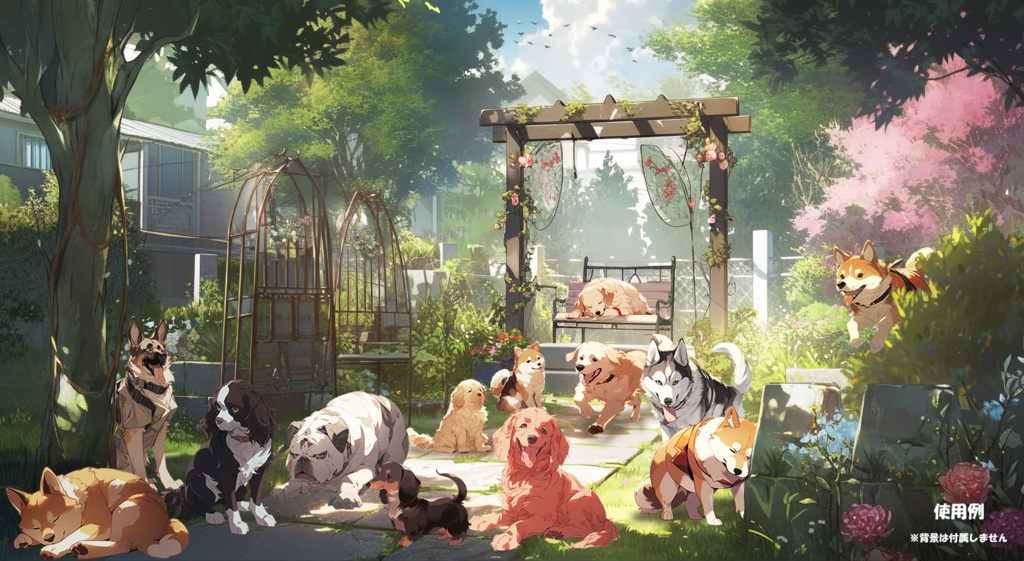 【透過素材】犬100枚(柴犬、ブルドッグ、ゴールデンレトリバー、プードル、ジャーマン・シェパード、シベリアン・ハスキー、ヨークシャーテリア)