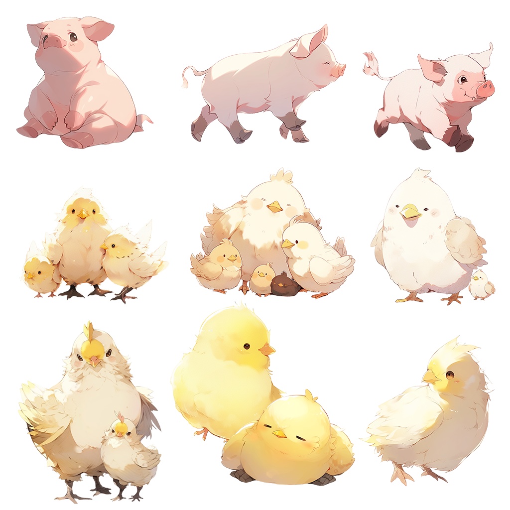 【透過素材】小動物100枚(うさぎ、ハムスター、モルモット、チンチラ、デグー、プレーリードッグ、リス、ミーアキャット、ミニブタ、ヒヨコ)