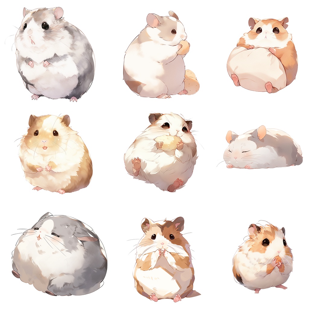 【透過素材】小動物100枚(うさぎ、ハムスター、モルモット、チンチラ、デグー、プレーリードッグ、リス、ミーアキャット、ミニブタ、ヒヨコ)