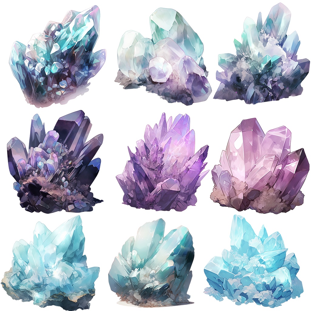 【透過素材】原石51枚No.1(宝石・天然石系、サファイア、エメラルド、ダイヤモンド、トパーズ、アクアマリン、カーネリアン...)