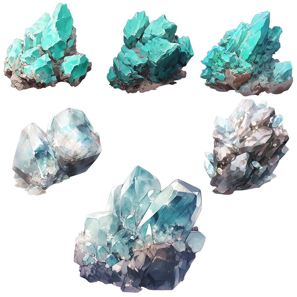 【透過素材】原石51枚No.1(宝石・天然石系、サファイア、エメラルド、ダイヤモンド、トパーズ、アクアマリン、カーネリアン...)