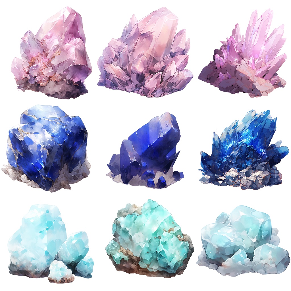 【透過素材】原石51枚No.2(宝石・天然石系、ルビー、ラピスラズリ、ヒスイ、ガーネット、ファイアオパール、クォーツ、ムーンストーン...)