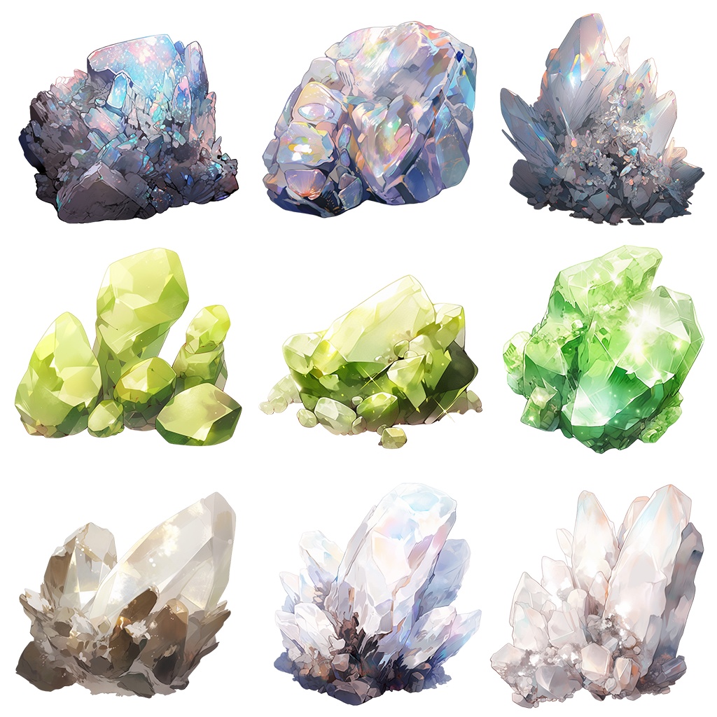 【透過素材】原石51枚No.2(宝石・天然石系、ルビー、ラピスラズリ、ヒスイ、ガーネット、ファイアオパール、クォーツ、ムーンストーン...)