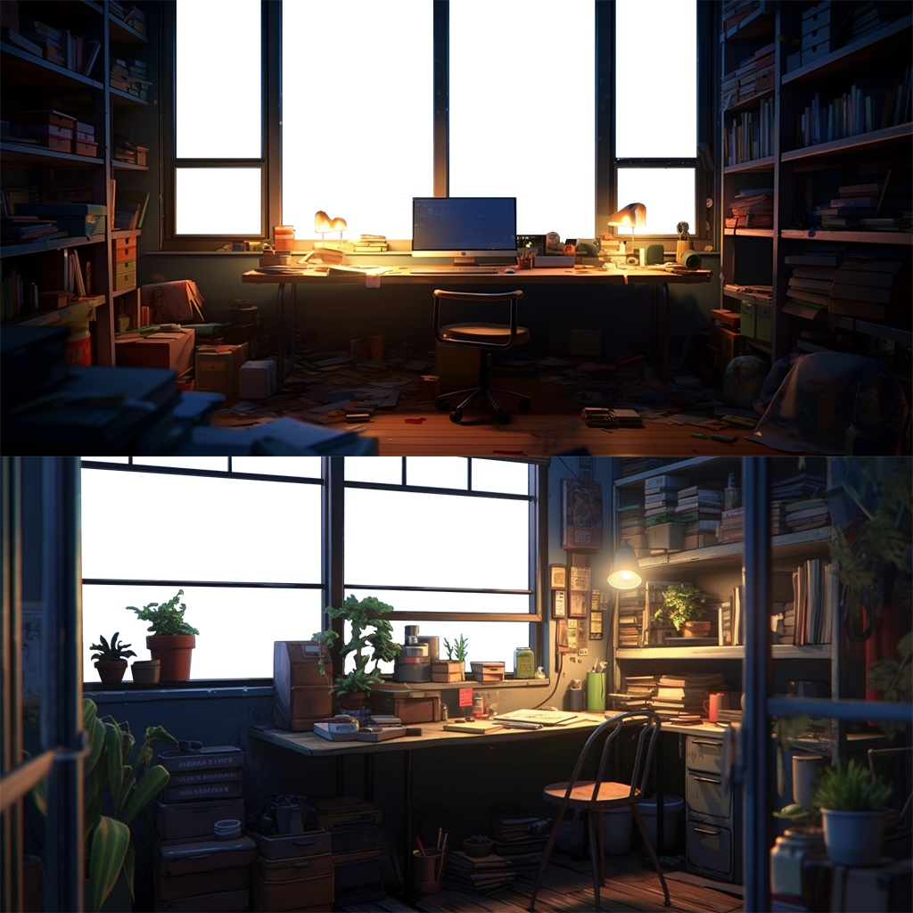 【透過素材】窓だけ透過部屋15枚(Lo-fi,Chillout,Relax,落ち着いた雰囲気,リゾート、都会の部屋)