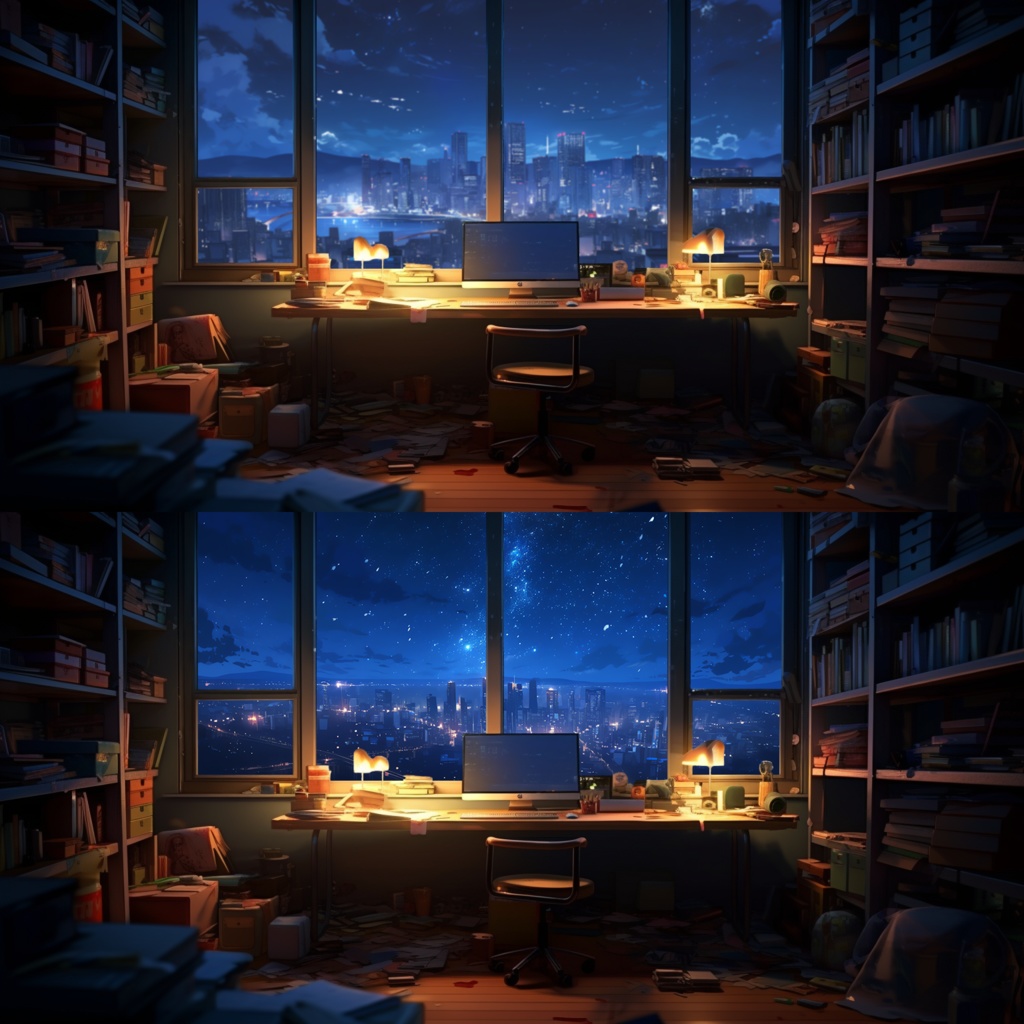 【透過素材】窓だけ透過部屋15枚(Lo-fi,Chillout,Relax,落ち着いた雰囲気,リゾート、都会の部屋)