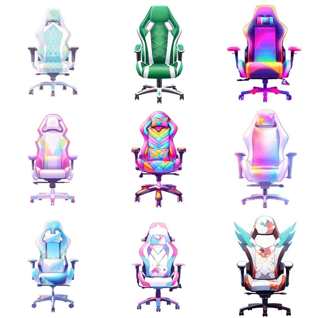 【透過素材】チェア50枚(ゲーミングチェア、オフィスチェア)