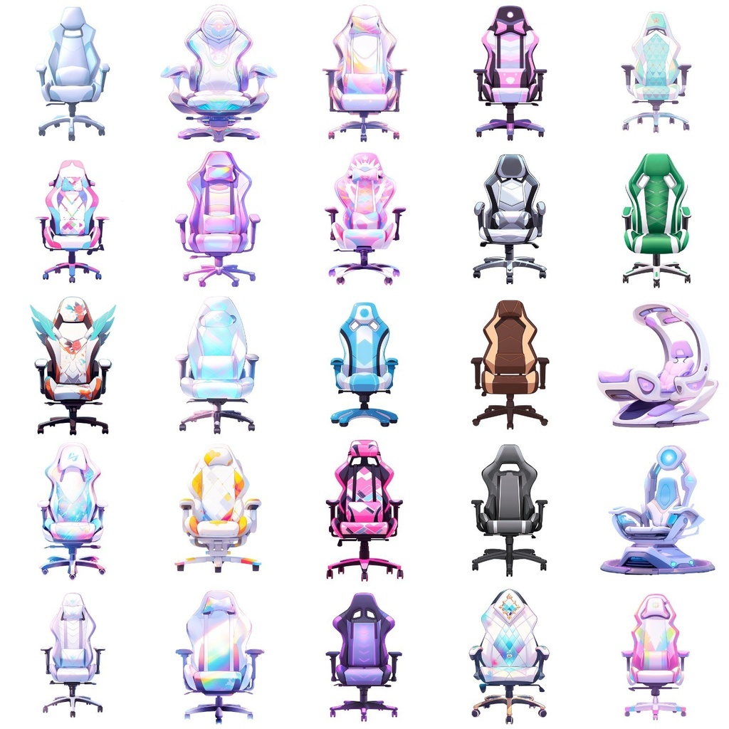 【透過素材】チェア50枚(ゲーミングチェア、オフィスチェア)