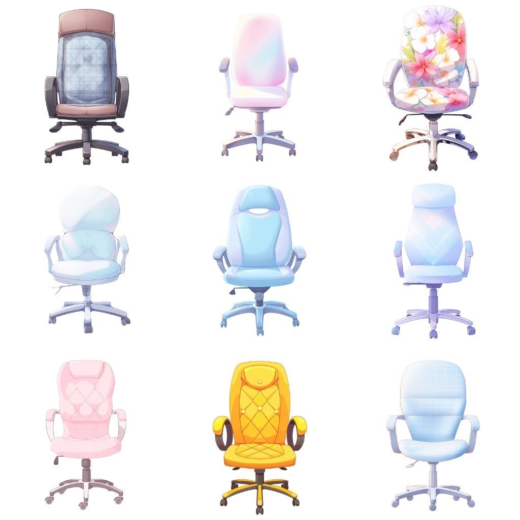 【透過素材】チェア50枚(ゲーミングチェア、オフィスチェア)