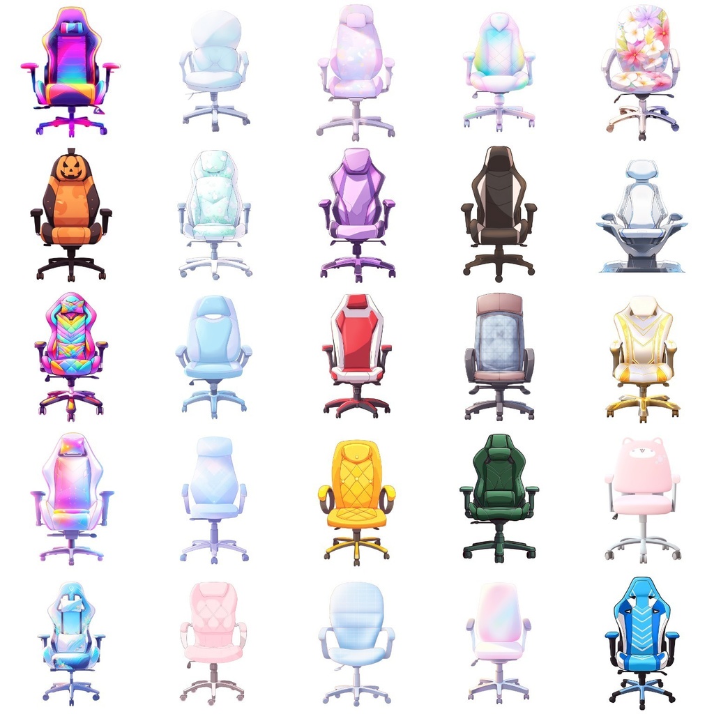 【透過素材】チェア50枚(ゲーミングチェア、オフィスチェア)