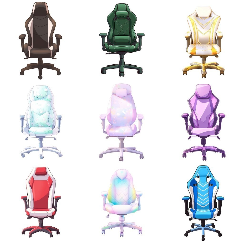 【透過素材】チェア50枚(ゲーミングチェア、オフィスチェア)