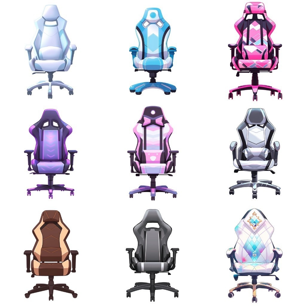 【透過素材】チェア50枚(ゲーミングチェア、オフィスチェア)