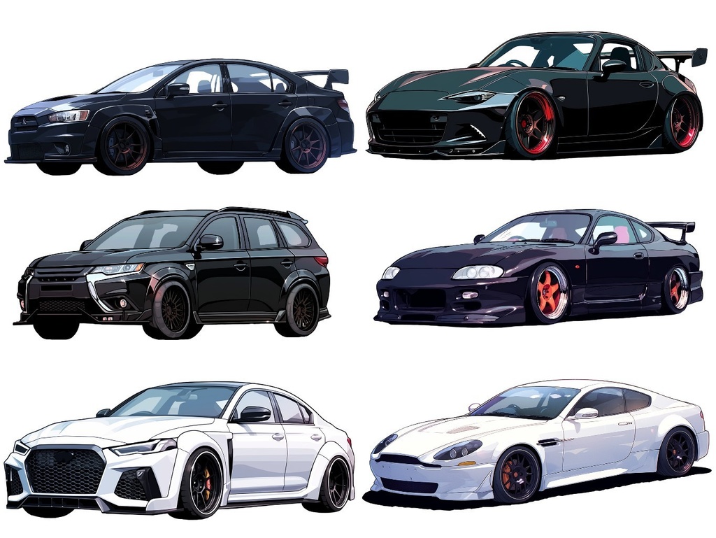 【透過素材】車50枚(高級車、スポーツカー、外車、SUV、オープンカー)