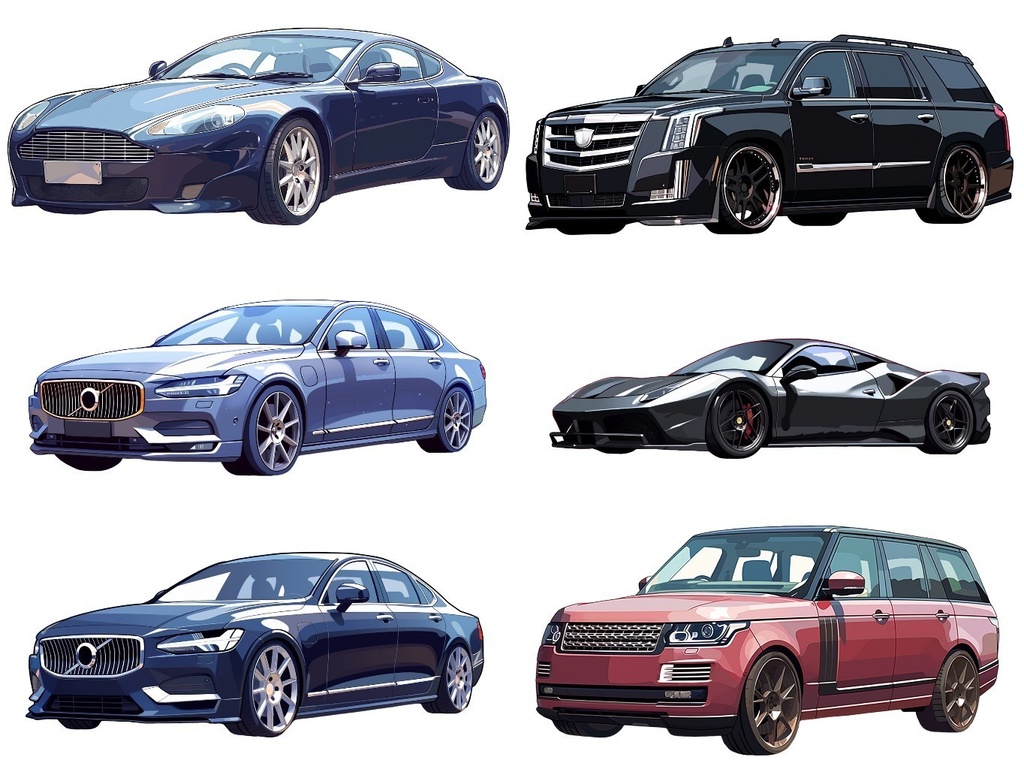 【透過素材】車50枚(高級車、スポーツカー、外車、SUV、オープンカー)