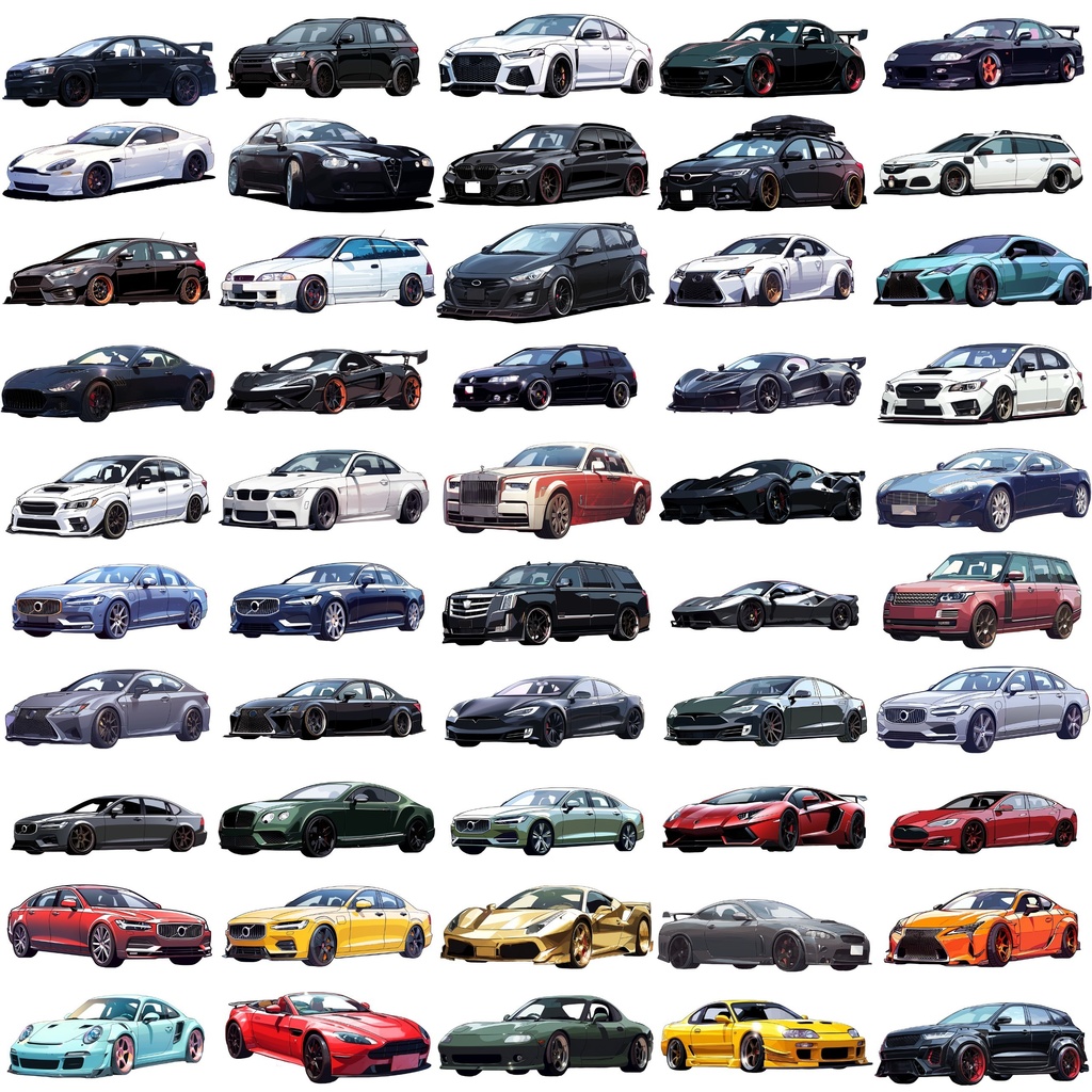 【透過素材】車50枚(高級車、スポーツカー、外車、SUV、オープンカー)