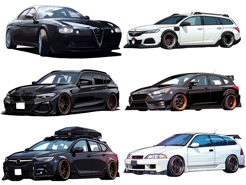 【透過素材】車50枚(高級車、スポーツカー、外車、SUV、オープンカー)