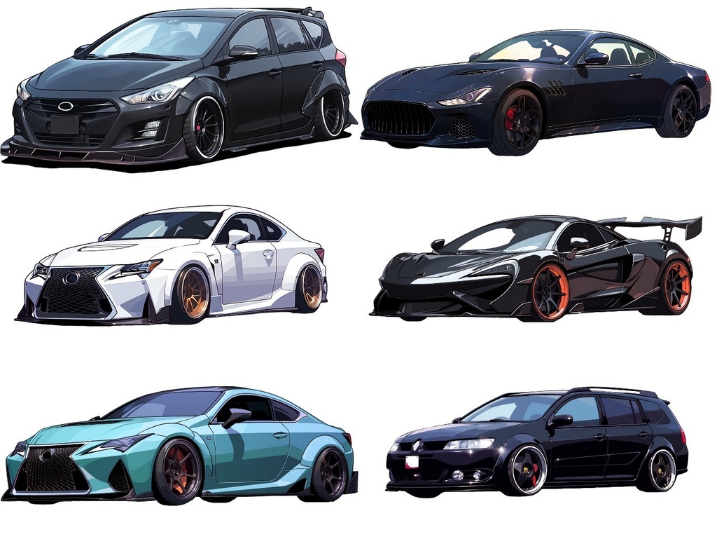 【透過素材】車50枚(高級車、スポーツカー、外車、SUV、オープンカー)