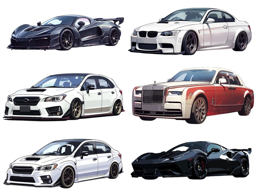 【透過素材】車50枚(高級車、スポーツカー、外車、SUV、オープンカー)