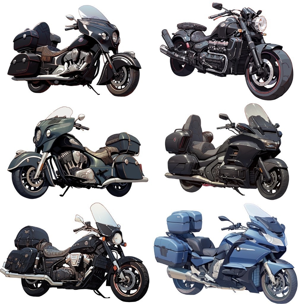 【透過素材】バイク50枚(スポーツバイク、ハーレー、ビッグスクーター、ビンテージ、SF系)