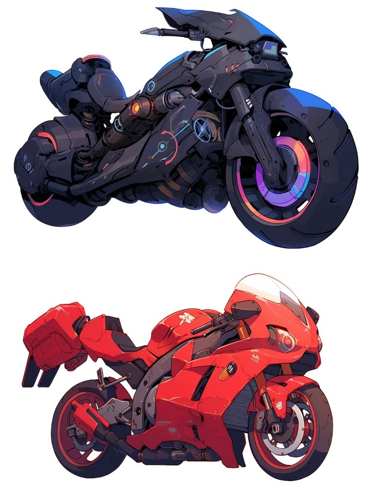 【透過素材】バイク50枚(スポーツバイク、ハーレー、ビッグスクーター、ビンテージ、SF系)