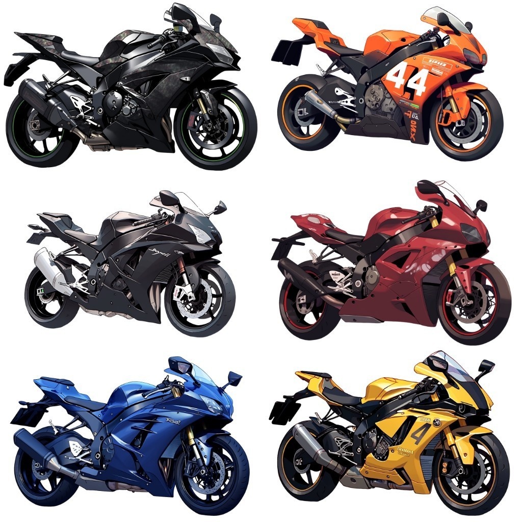 【透過素材】バイク50枚(スポーツバイク、ハーレー、ビッグスクーター、ビンテージ、SF系)