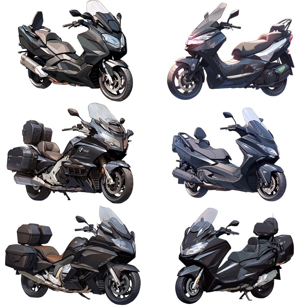 【透過素材】バイク50枚(スポーツバイク、ハーレー、ビッグスクーター、ビンテージ、SF系)