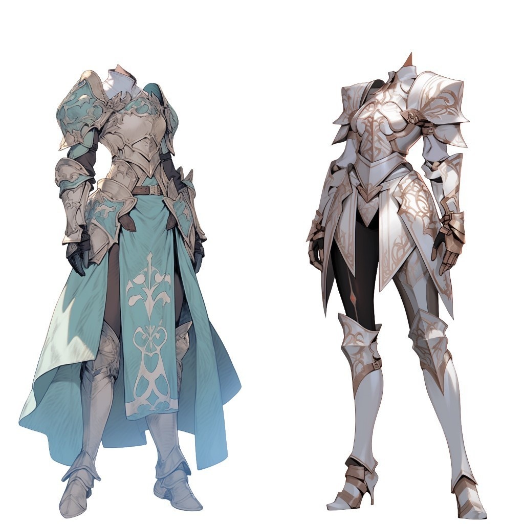 【透過素材】ファンタジー衣装/女性50枚(立ち絵作成用・魔法使い、騎士、戦士、貴族、アサシン、踊り子、中世)