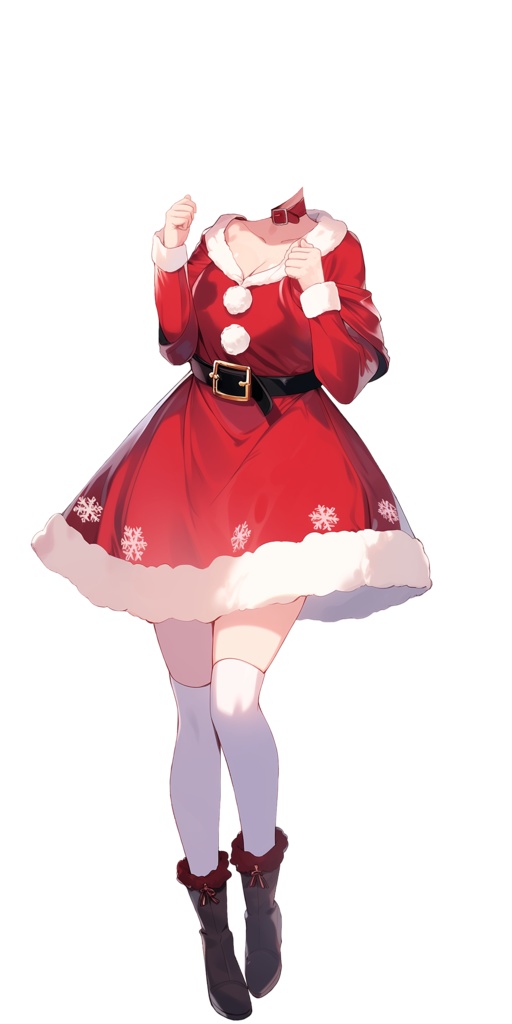 無料【透過素材】クリスマス・サンタ衣装/女性・男性(立ち絵作成用素材)、ケーキ