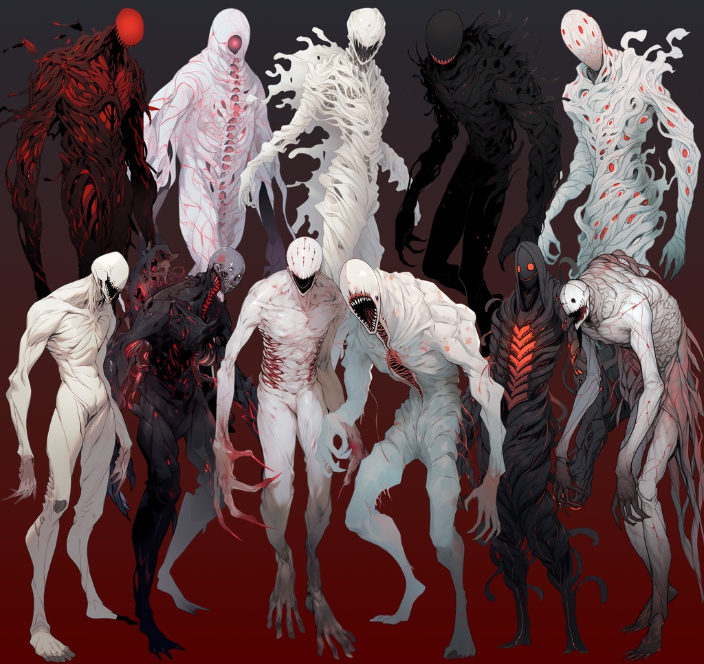 【透過素材】怪物50枚(ホラー系,モンスター,異形,神)