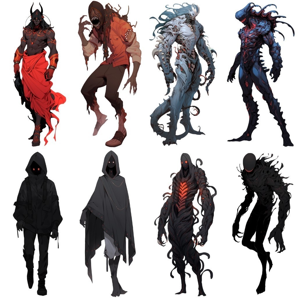 【透過素材】怪物50枚(ホラー系,モンスター,異形,神)