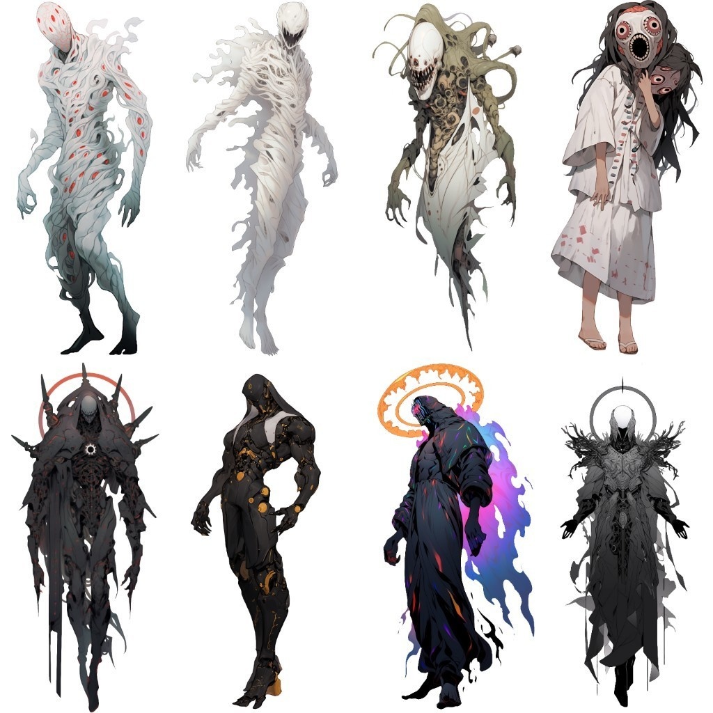 【透過素材】怪物50枚(ホラー系,モンスター,異形,神)