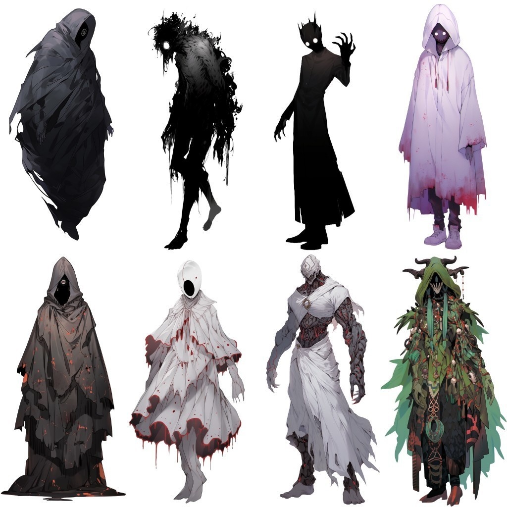 【透過素材】怪物50枚(ホラー系,モンスター,異形,神)