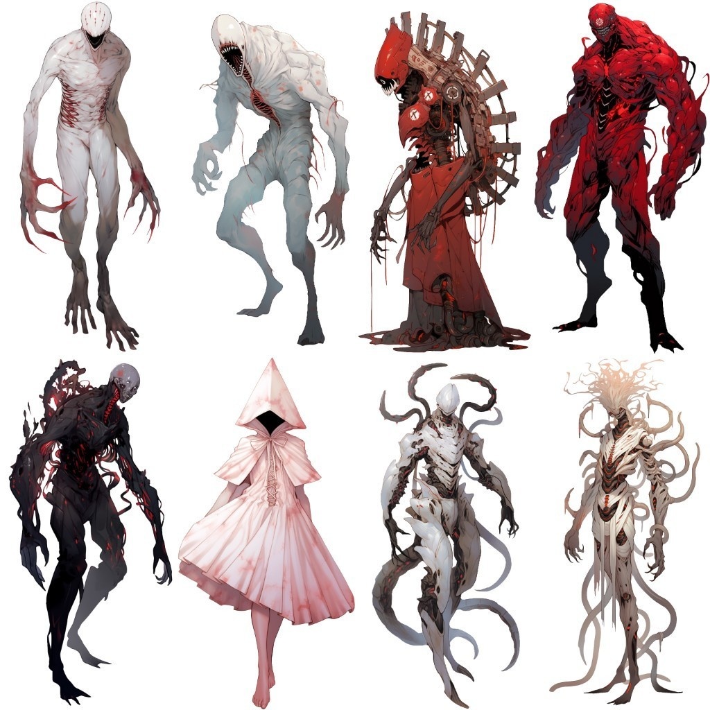 【透過素材】怪物50枚(ホラー系,モンスター,異形,神)