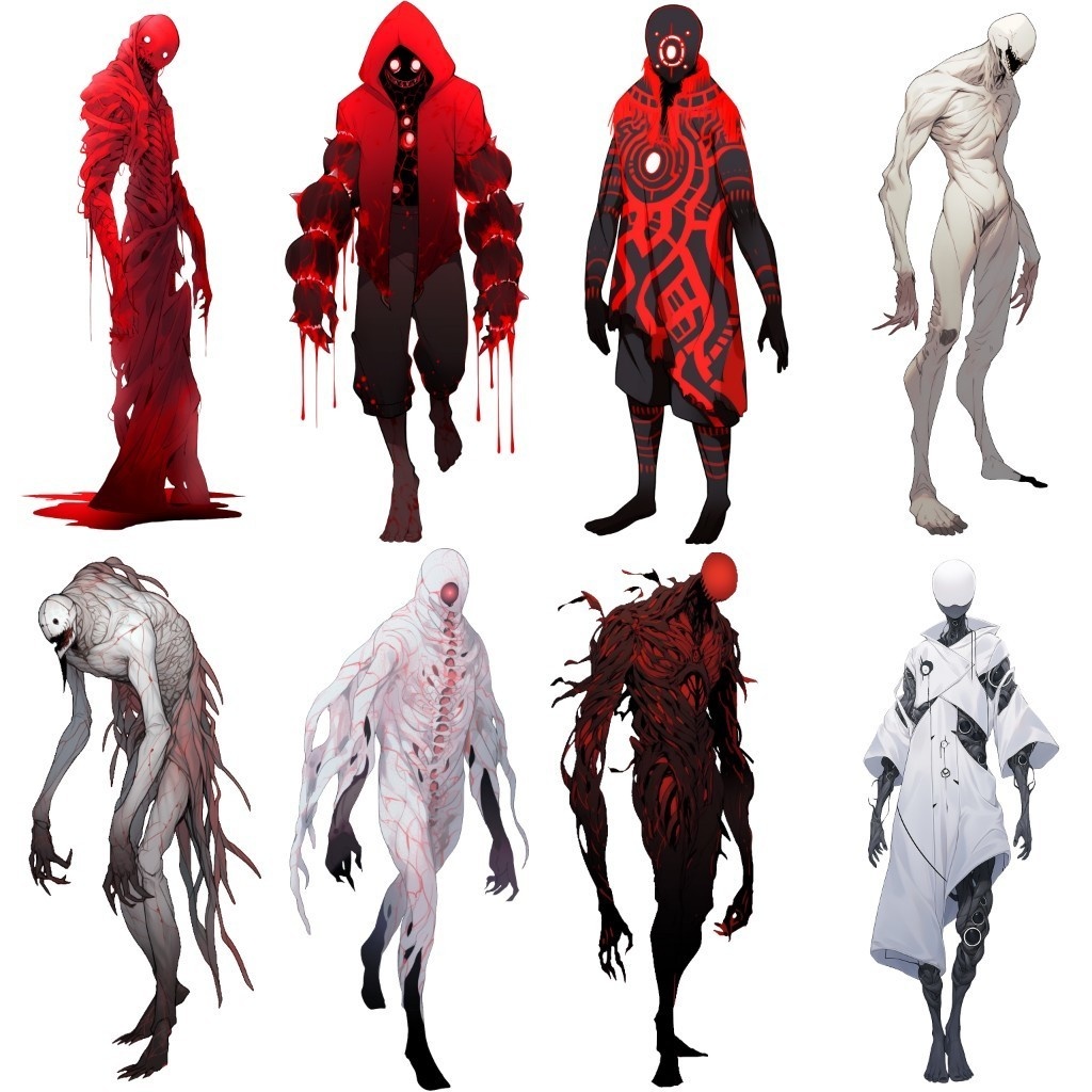 【透過素材】怪物50枚(ホラー系,モンスター,異形,神)