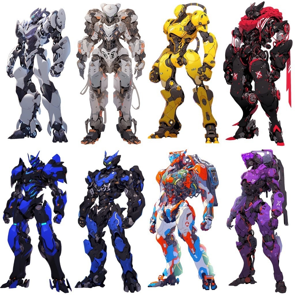 【透過素材】ロボット50枚(戦闘マシーン,パワードスーツ,ヒューマノイドロボット)