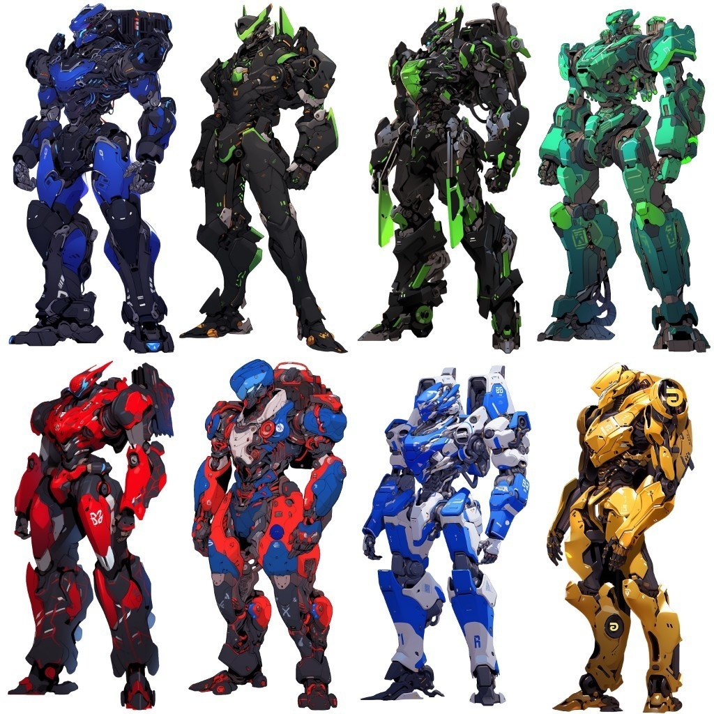 【透過素材】ロボット50枚(戦闘マシーン,パワードスーツ,ヒューマノイドロボット)